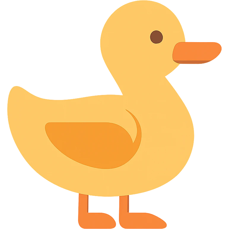 Flat design style duck emoji