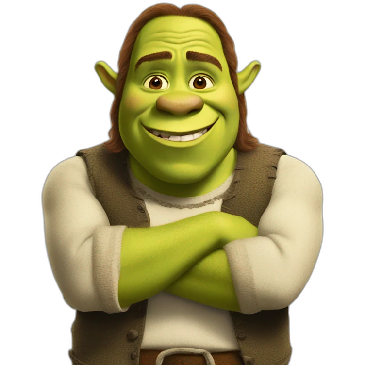 Shrek shy emoji