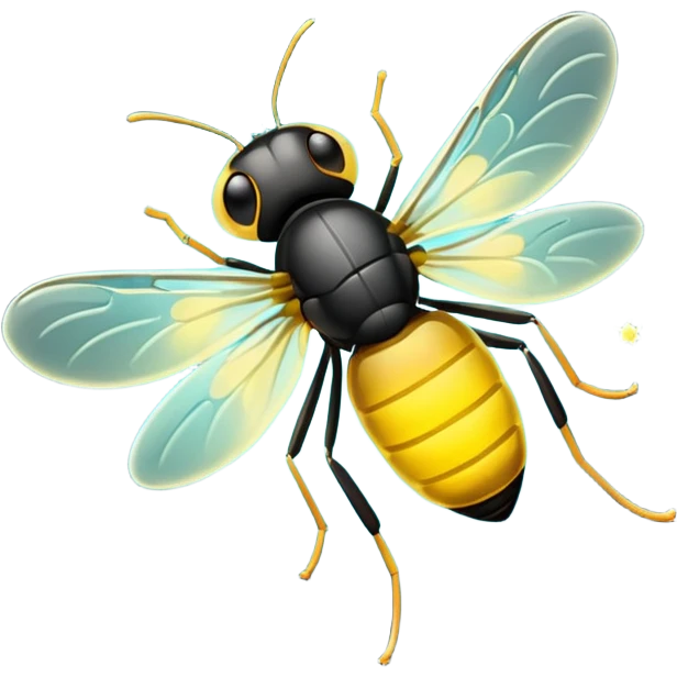 Fireflies at night scenery emoji