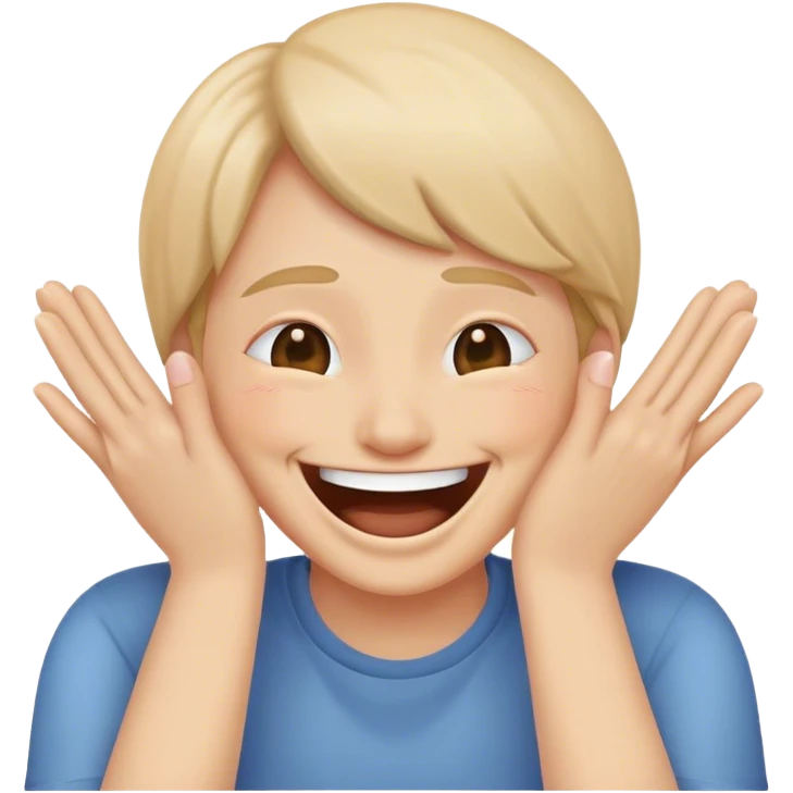 Emoji laughing trying to cover face emoji