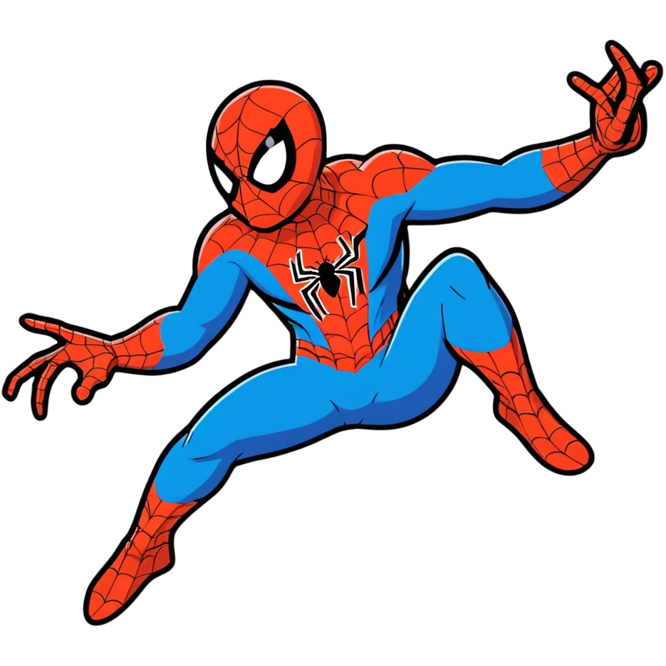 Spider-Man web-slinging in action pose emoji