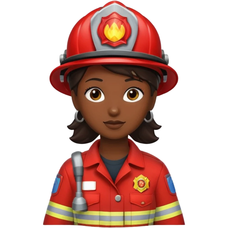 firefighter woman dark skin emoji