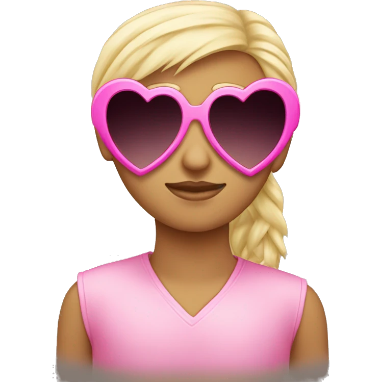 Pink heart shaped sunglasses  emoji