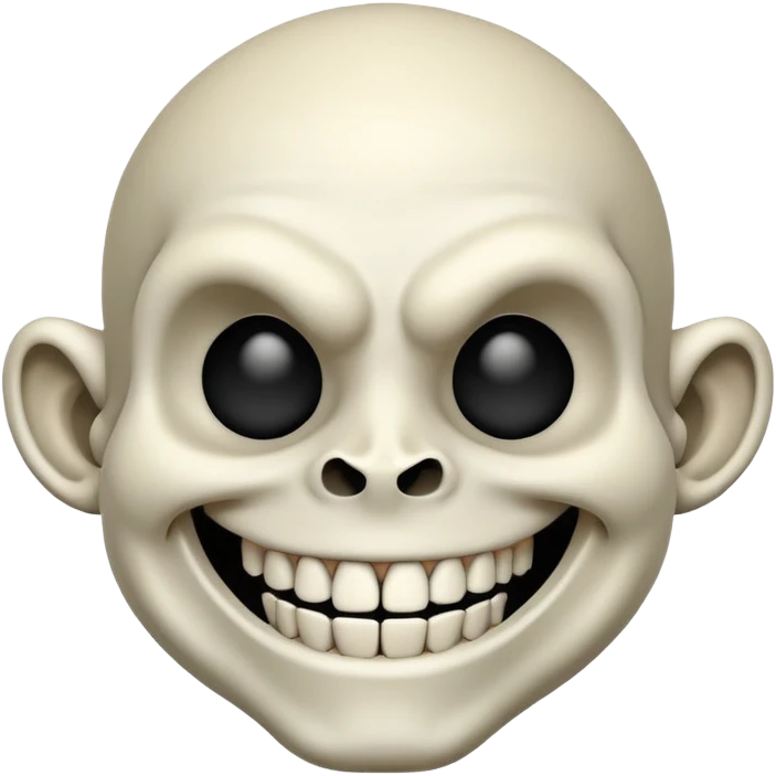 Skull face combined with troll face emoji