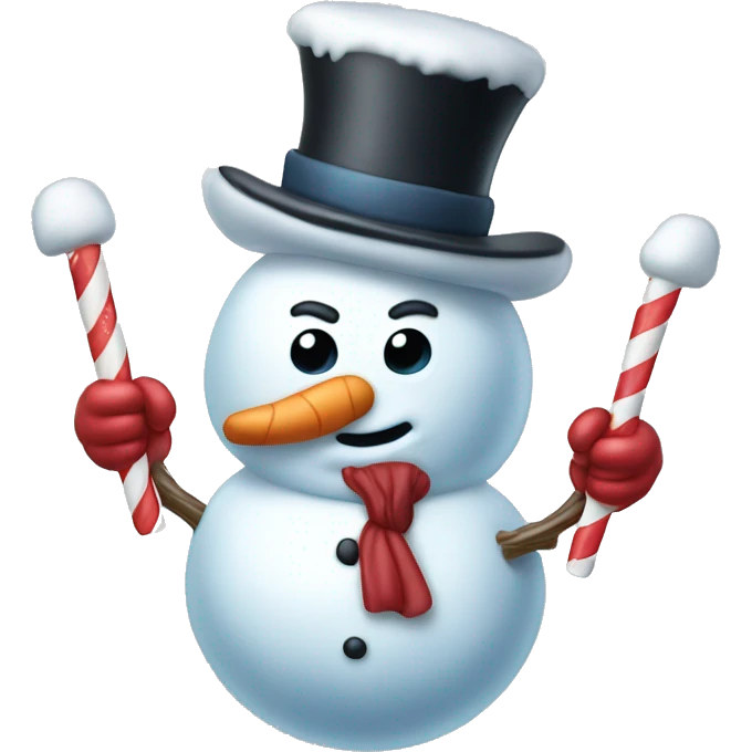 frosty the snowman but his nose is a bomb pop emoji