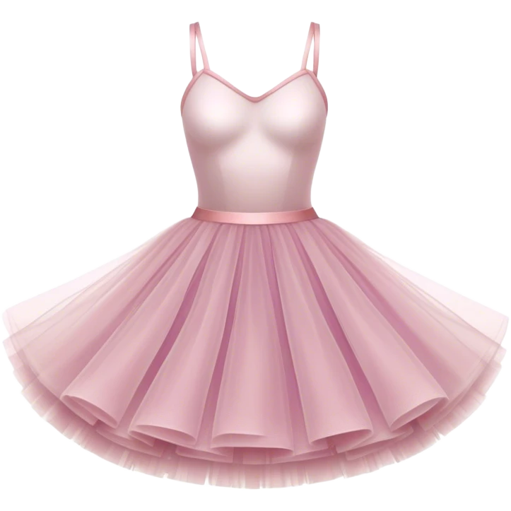 Cinematic Realistic Tutu, layers of fine, soft tulle forming a voluminous and airy skirt, delicate folds catching the light, slightly frayed edges adding authenticity, glowing softly with a warm and ethereal elegance. emoji
