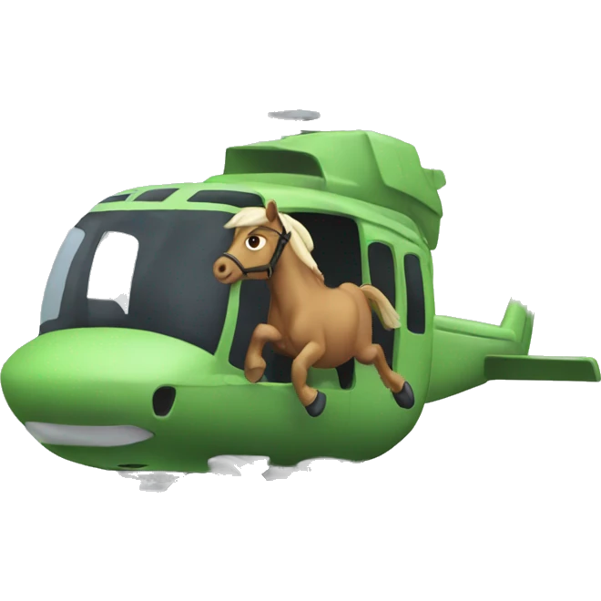 Horse in a helicopter emoji