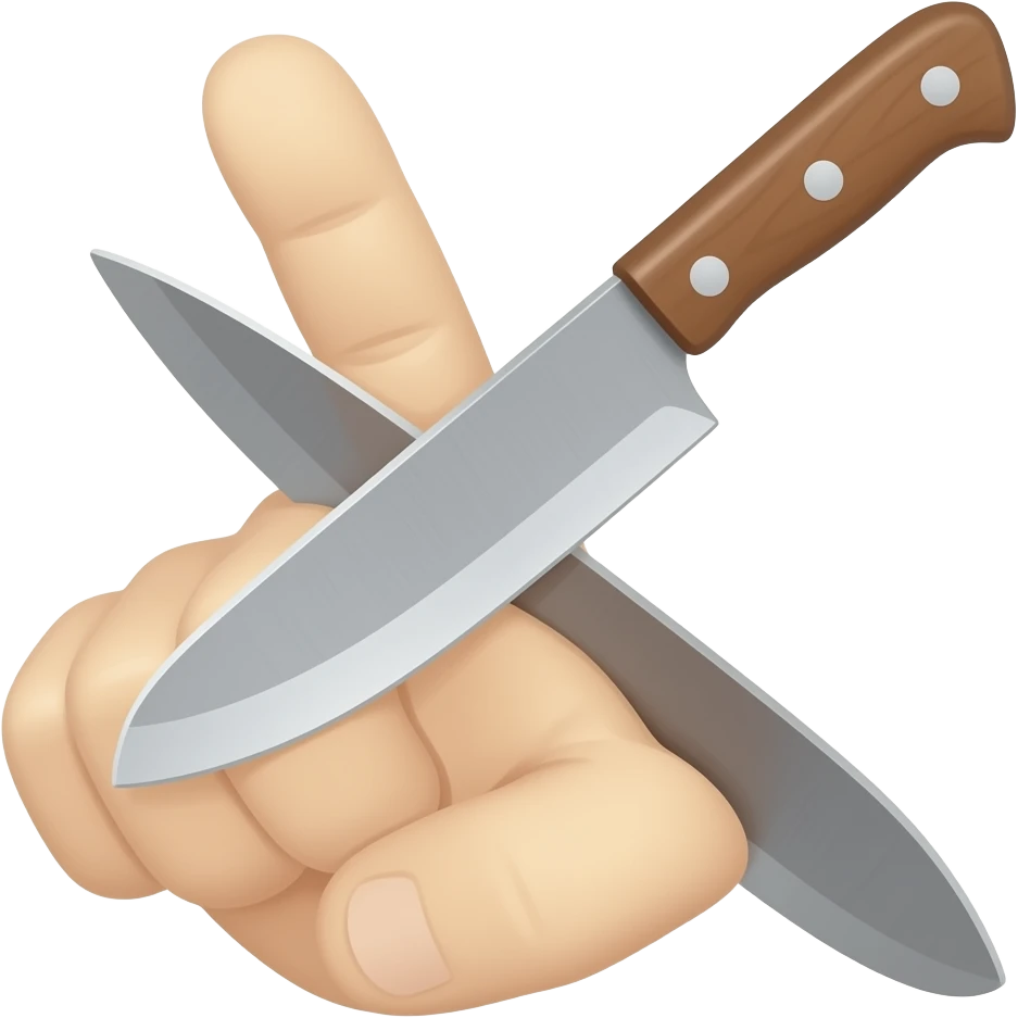 Knife cut off thumb emoji emoji
