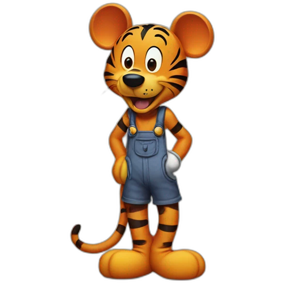 Mickey Mouse mixed with tigger the tiger emoji