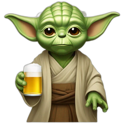 Yoda buvant une bière emoji