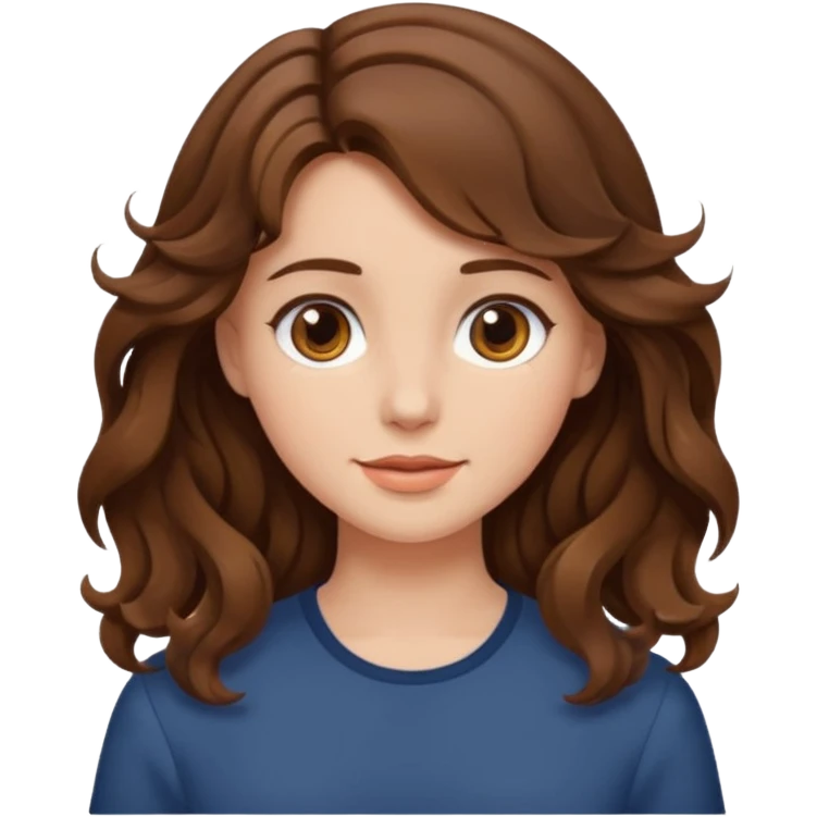 fille brune cheveux mi longs ondulés emoji