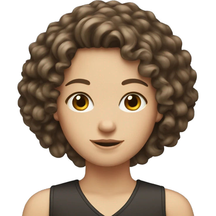 Brunette Long Curly white girl emoji