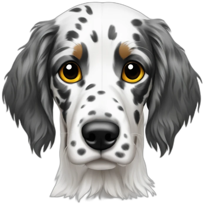 english Setter black white emoji