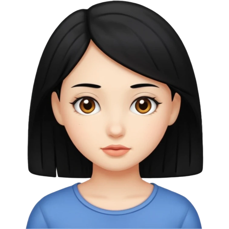 black hair girl emoji
