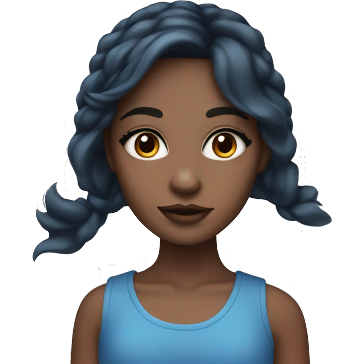 girl with brown eyes wearing blue eyeshadow  emoji