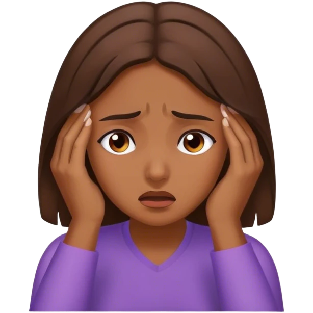 Brown-hair girl with head pain emoji