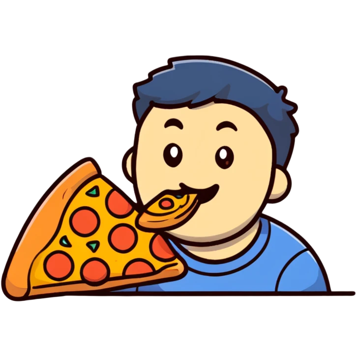 man eating pizza emoji