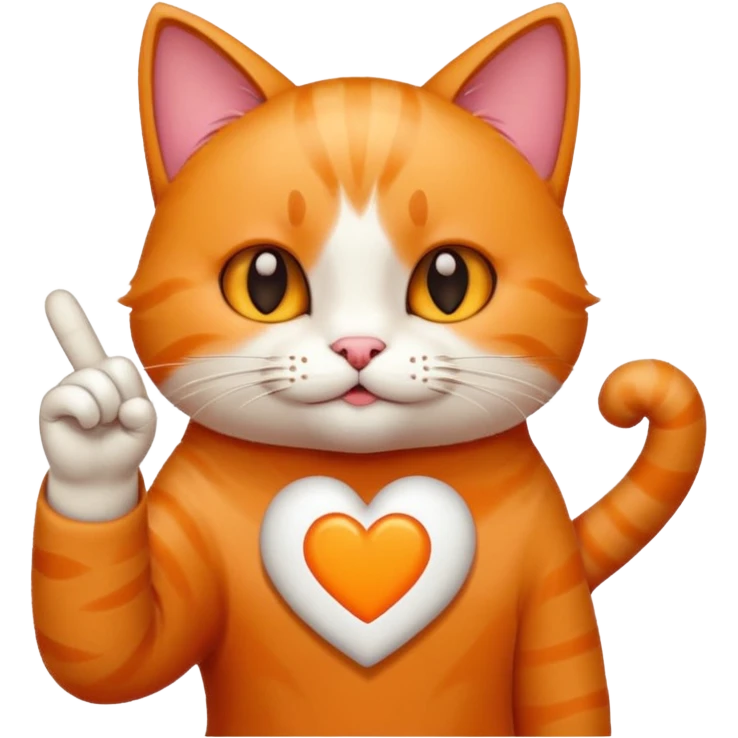Cat holding up finger heart emoji