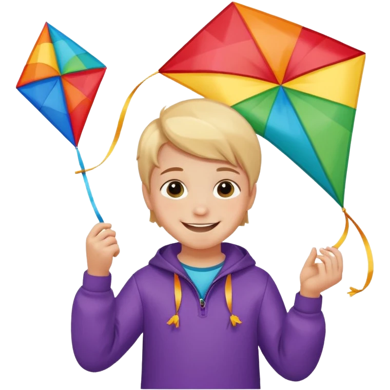 little kid with kite emoji