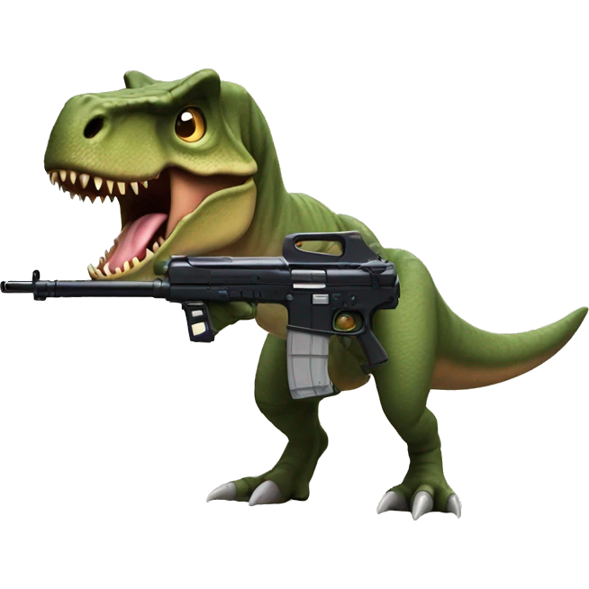 T-rex with gun emoji