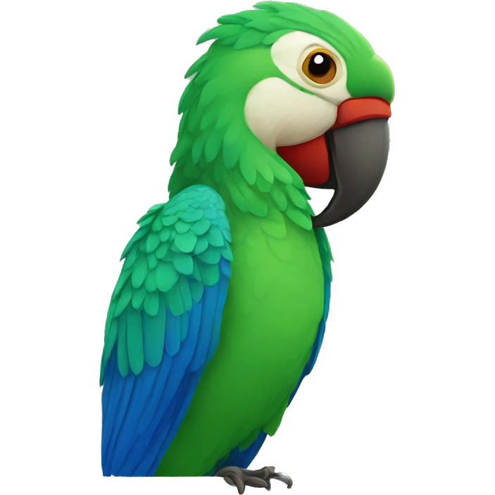 Perico verde con azul emoji