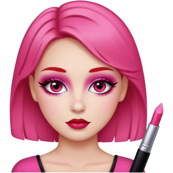 Makeup girl pink and red emoji