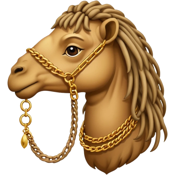 Camel with dreadlocks and gold chain emoji