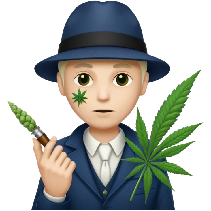 dealer white from gang with cannabis on hand styler gangster emoji