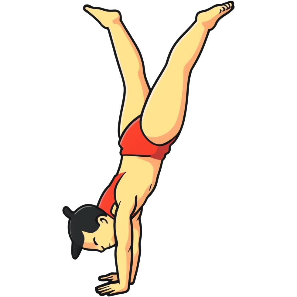 acrobat doing handstand on one hand emoji