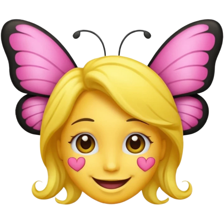 Emoji sourire avec un nœud papillon dans les cheveux emoji