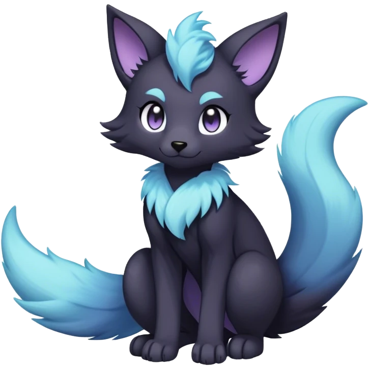 Kawaii dark fantasy ethereal anthro fursona Fakemon with tufted tail  emoji