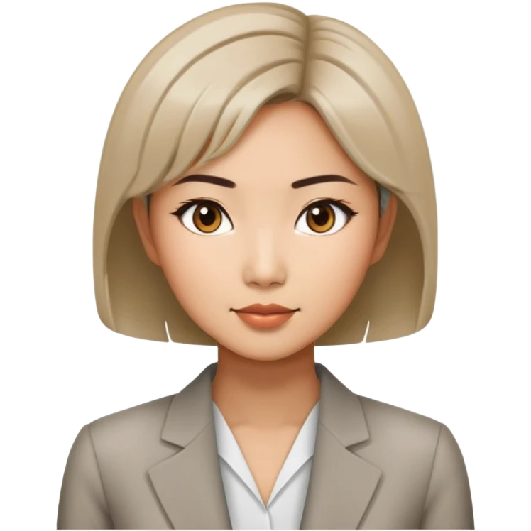 Professional Asian woman model with chic short hairstyle emoji