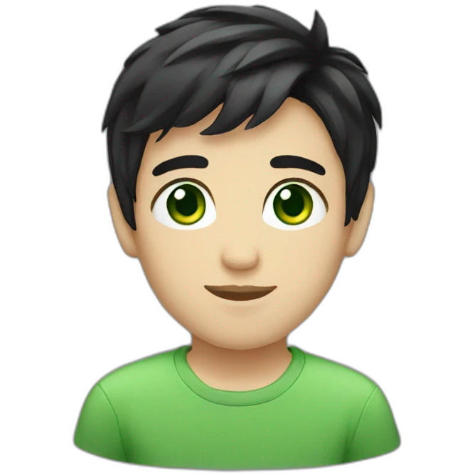 boy green eyes short dark hair emoji