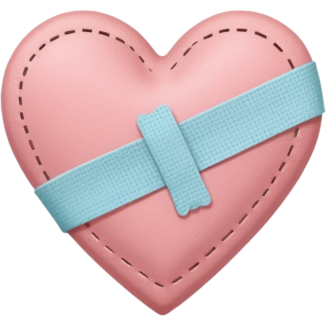 A minimalist pastel illustration of a heart with a small bandage, inspired by the ❤️‍🩹 emoji. Soft pastel colors — dusty pink emoji
