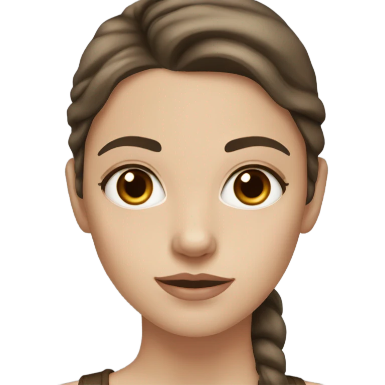 White girl with brown eyes and dark brown hair  emoji