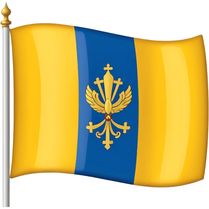 Realistic Vatican City flag bicolour yellow and white emoji