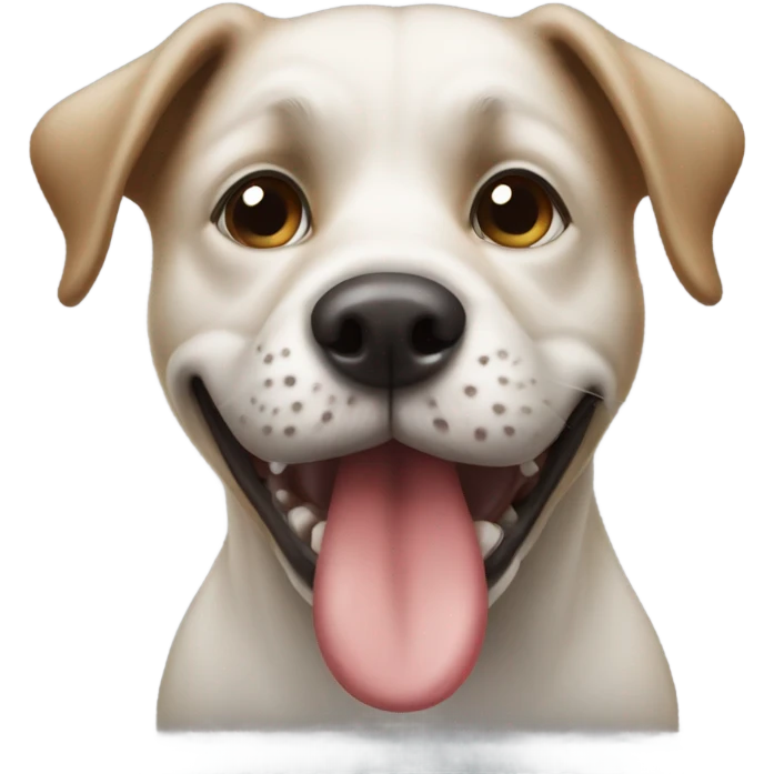 Dog that has short hair and likes to lick himself  emoji
