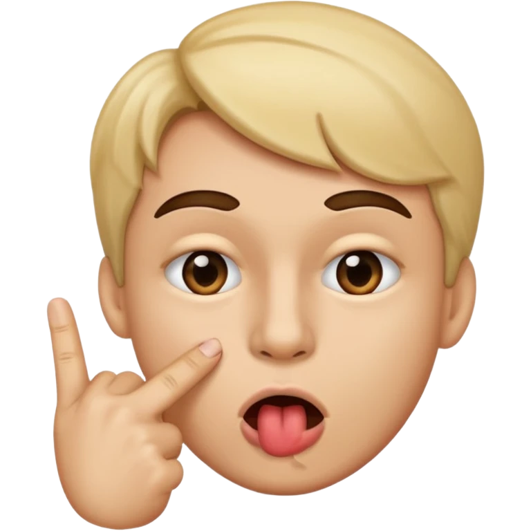 Mouth emoji biting the lip and index finger on the mouth part emoji