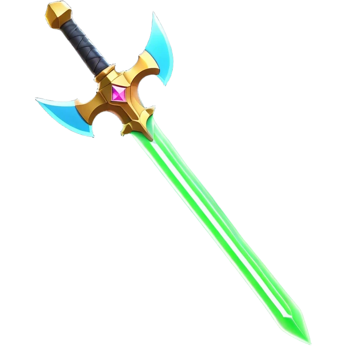Clash of Clans aesthetic: Cinematic heroic Laser halo Sword Emoji, rendered in a 3D vector-style similar to standard emojis with minimal shading and bold, simplified shapes. A compact, vibrant energy blade with a neon-hued, glowing edge and futuristic hilt, softly glowing with a radiant cosmic charm. Simplified yet unmistakably iconic, highly detailed and consistent, glowing with a soft pulsating brilliance and high shine. Stylized with a touch of interstellar elegance and a soft glowing outline, capturing the essence of a legendary energy blade with a friendly, playful manner! emoji