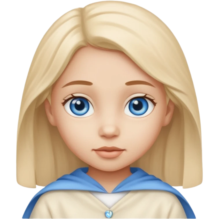 blue eyed desert girl child with creme cloth emoji