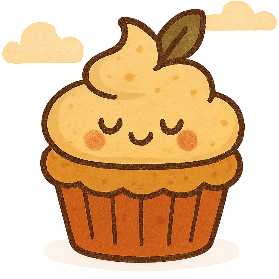 cupcake, flat icon style, bold colors, geometric shapes, minimal details emoji