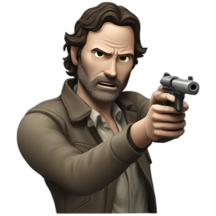 Rick Grimes shooting zombie emoji