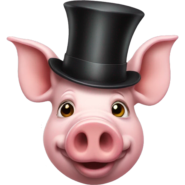 Pig with top hat emoji