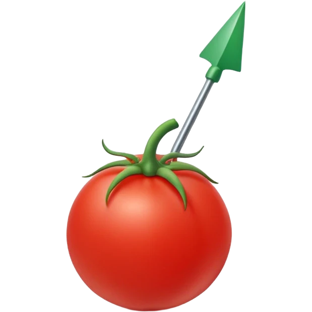 tomato shaped mouse cursor with a pointer emoji