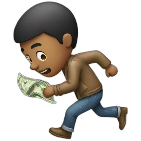 A man stealing money emoji