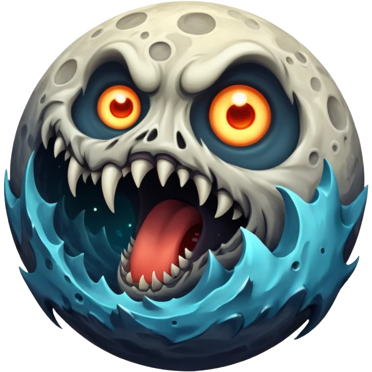  Make a terrifying Moon eating a planet emoji