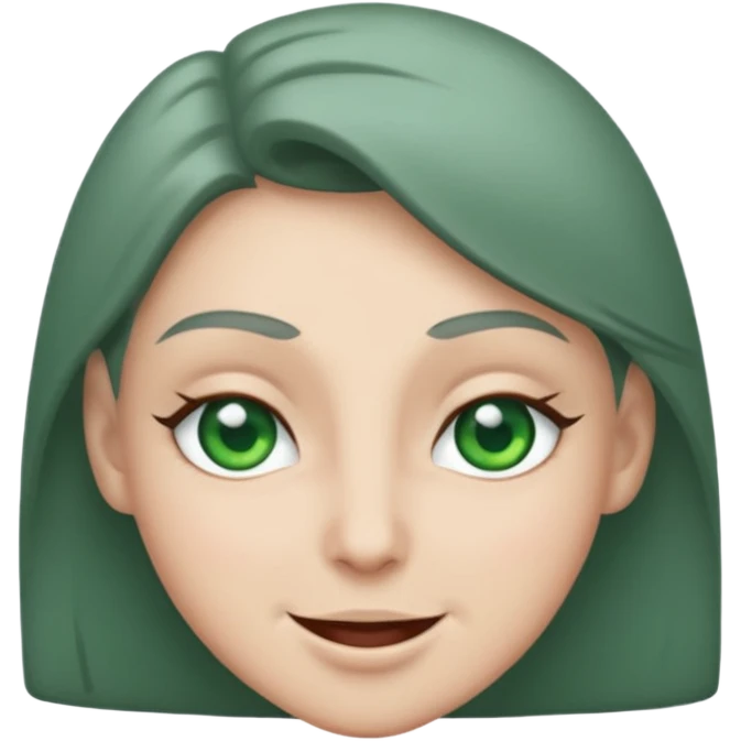 Gray can with green eyes winking  emoji