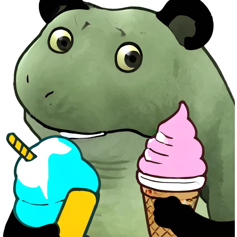 Panda eating ice cream emoji