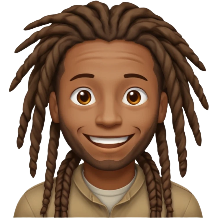 A black guy with dreads trying not to laugh emoji