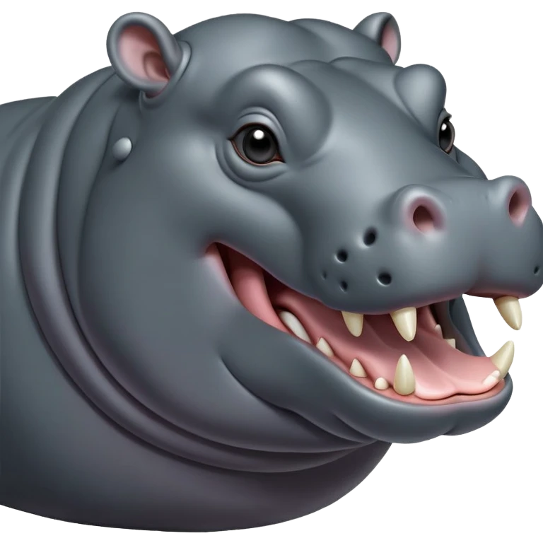 cinematic-noble-yawning hippo-portrait-emoji,-poised-and-regal,-with-a-massive,-robust-build-and-a-smooth,-sleek-slate-gray-hide,-deep-set-soulful-eyes,-simplified-yet-sharp-and-sophisticated-features,-highly-detailed,-glowing-with-a-soft radiance emoji
